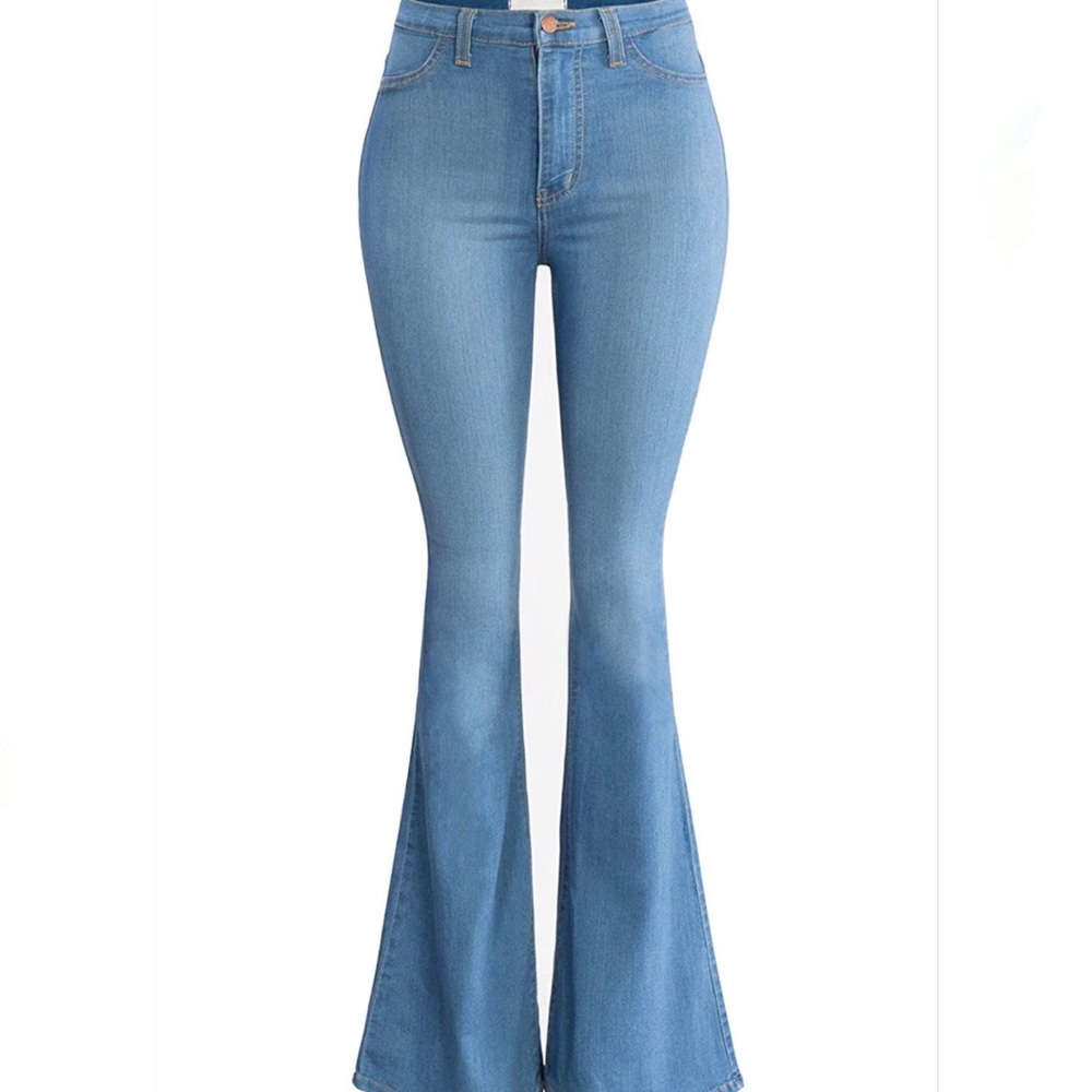 High wasted bell bottoms
